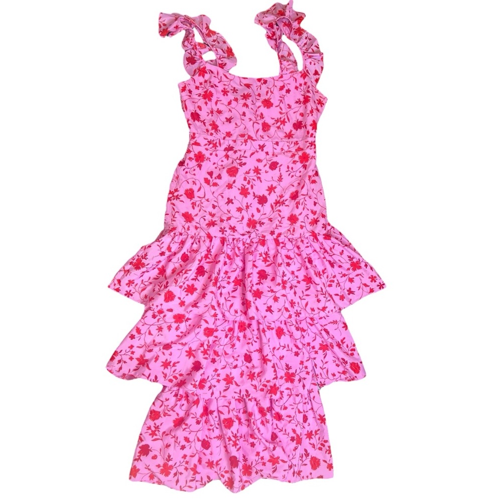 Likely Pink Floral Tiered Midi Dress - Picture 4 of 7